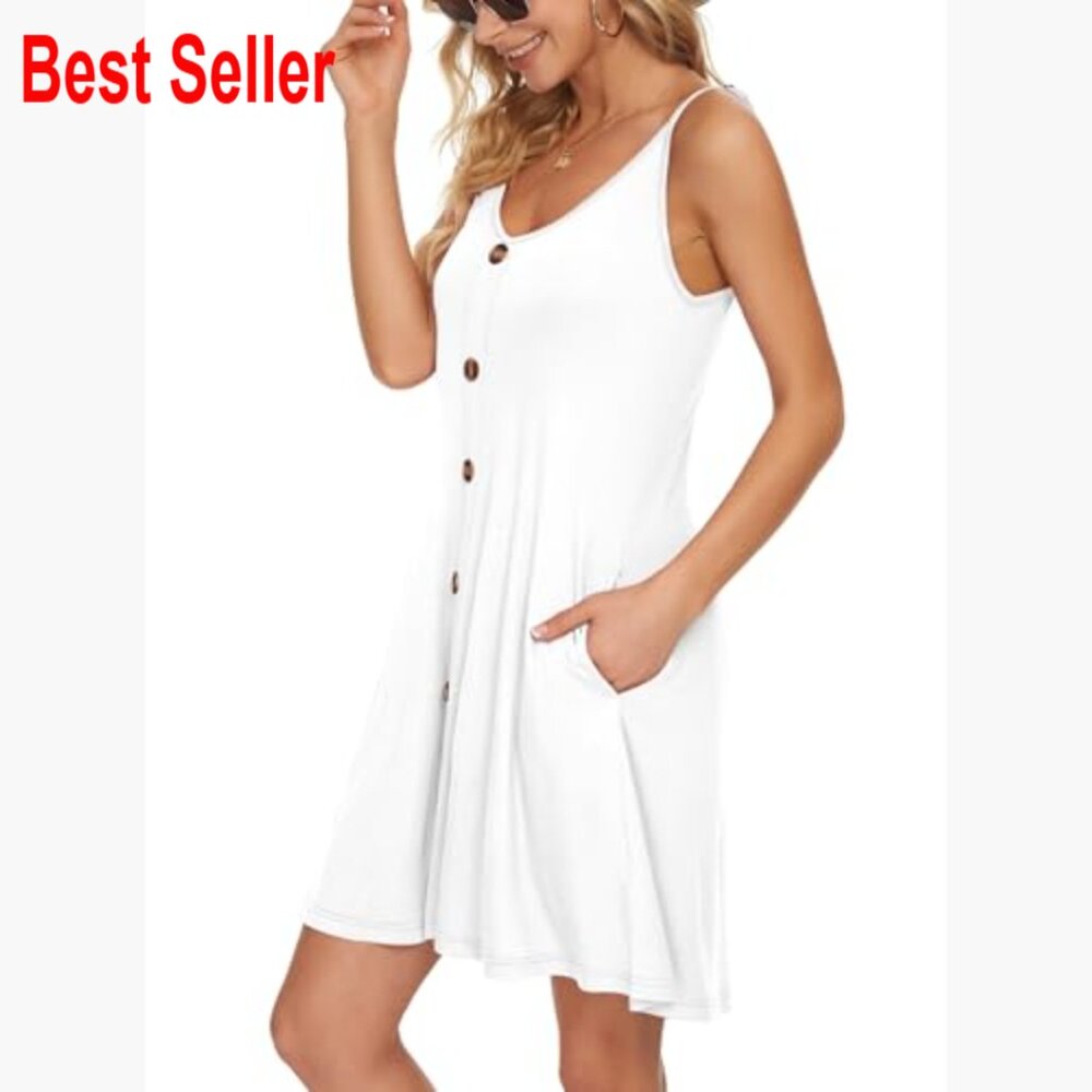 Polyester Blend Spaghetti Strap V-Neck Cover Up D… - image 2